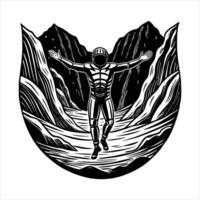 diver with arms extended like flying vector