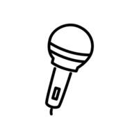 Portable handheld microphone outline icon vector