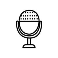 Retro desktop microphone outline icon vector