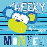 Playful Jungle Monkey Typography Graphic Tee Design for Animal Lovers - Bold and Wild Text Art vector