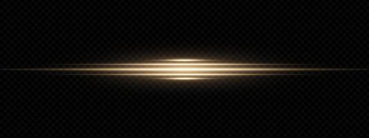 Fast gold laser streak with glowing light trail and motion blur. Dynamic abstract flare with shine and sparkle. Tech energy effect for anime, speed or fantasy themes. background. vector