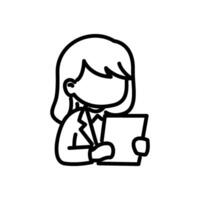 Journalist reading a document icon vector