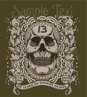 Edgy Skull Graphic Tee Design Art for Streetwear and Apparel Printing vector
