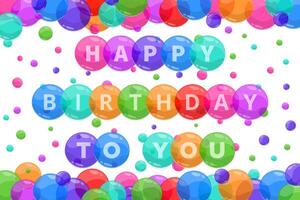 Happy birthday Realistic frame border opening soon bubble background colorful balloons with confetti vector