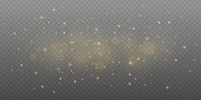 Golden glitter flare with soft bokeh, glowing dust, and festive sparkles. Abstract luxury background with stars, shimmer, and radiant light. Perfect for holiday, New Year or celebration card. vector