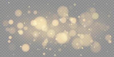 Luxury gold bokeh with soft glitter and magical sparkles. Bright firework effect with festive confetti on black background. Perfect for Christmas, celebration or New Year themes. vector