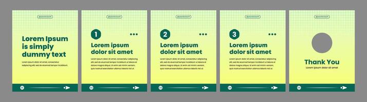 carousel with yellow green color theme. template for social media posts vector