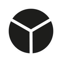 Circle division on 3 equal parts icon. Wheel round divided diagrams with three segments. Infographic simple black element. Coaching blank template. vector