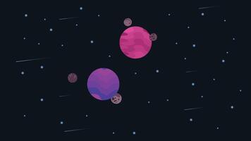 illustration of outer space with an object in the form of a graceful purple planet vector