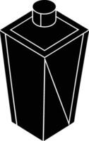 Black silhouette of bottle shape. Drink or packaging bottle icon. Minimal product container design. Simple bottle illustration. vector