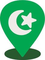 Mosque Location Silhouette for Icon Green Color vector