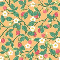 wild raspberry pattern vector