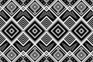 Native monochrome abstract Ethnic geometric black and white pattern vector