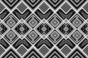 Native monochrome abstract Ethnic geometric black and white pattern. vector
