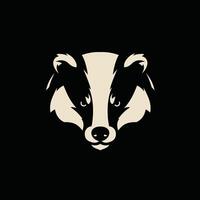Badger head logo design on a black background vector