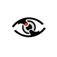 Eye with a red dot logo design vector