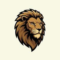 Lion head logo design on a light background vector