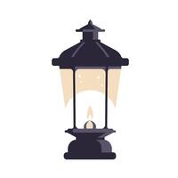 Logo design of a black lantern with a candle inside vector