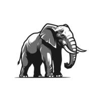 Giant elephant is standing logo design on a white background vector