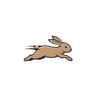 Rabbit running on a white background logo design vector