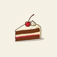 Piece of cake with a cherry on top logo design vector