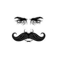 Man with a big mustache logo design vector
