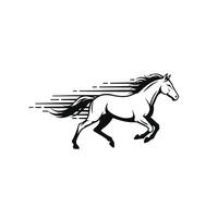 Horse running fast logo design vector