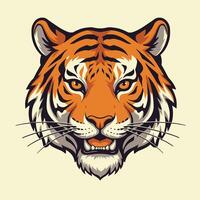Tiger head logo design on a light background vector