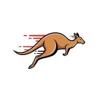 Kangaroo running logo design vector