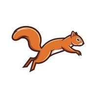 Logo design of a cartoon squirrel running on the ground vector
