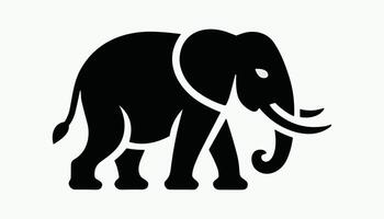 silhouette of a elephant illustration isolated on white background vector