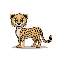 illustration of cute happy cheetah isolated on white background vector