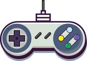 The Retro 90s Gamepad Controller Illustration on White Background vector