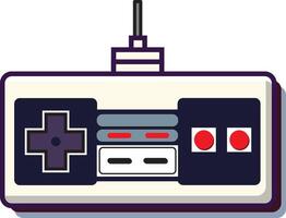 Retro 90s Gamepad Controller Illustration on White Background vector