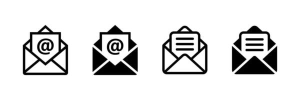 Email icon set. Envelope mail icon vector