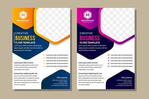 collection of hexagon Business Flyer With Orange blue and purple blue colors on element. editable text, logo, colour and resizable or scalable design poster. vector