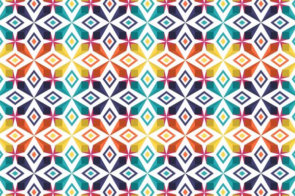 Abstract hipsters seamless pattern with bright colored rhombus. Geometric background rainbow color illustration