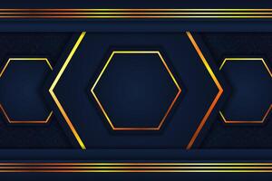 dark blue hexagon luxury gradient gold modern abstract design background image and use it as your wallpaper, poster and banner design. vector