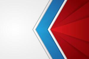 Abstract arrow background design template, red and blue colors of big arrows. wallpaper, modern geometric template on horizontal layout. vector