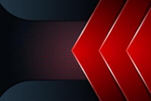 abstract red metallic arrow direction on dark circle mesh design modern luxury futuristic background illustration image and use it as your wallpaper, poster and banner design. vector