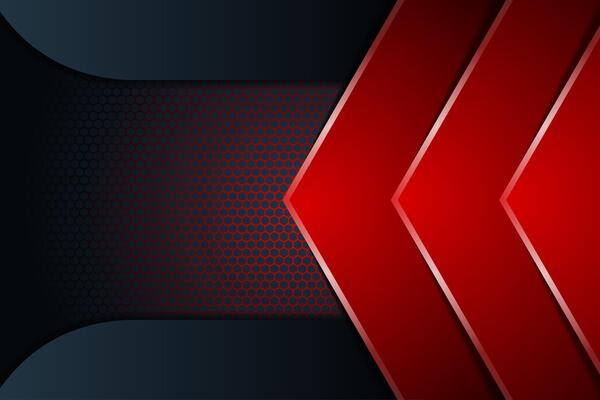 abstract red metallic arrow direction on dark circle mesh design modern luxury futuristic background illustration image and use it as your wallpaper, poster and banner design.