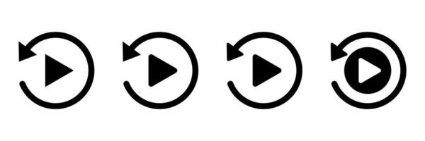 Replay icon. Replay button icon. Repeat icon. Replay button icon sign symbol vector
