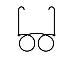 A black and white drawing of glasses vector