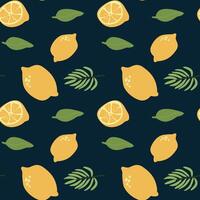 Lemon and leaf pattern for summer vacation design vector