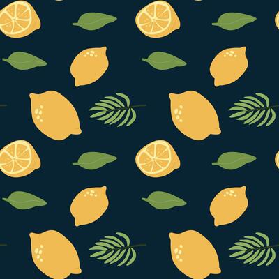 Lemon and leaf pattern for summer vacation design