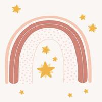Boho Rainbow with Stars Nursery Wall Art Element vector
