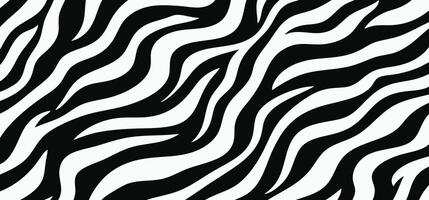 Black and white zebra print pattern or skin texture background vector