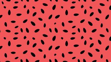 Watermelon texture with abstract black seeds on a red background vector