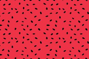 Black watermelon seed pattern on a red background, minimalist design vector