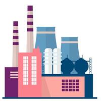 Factory Building with Pipes vector